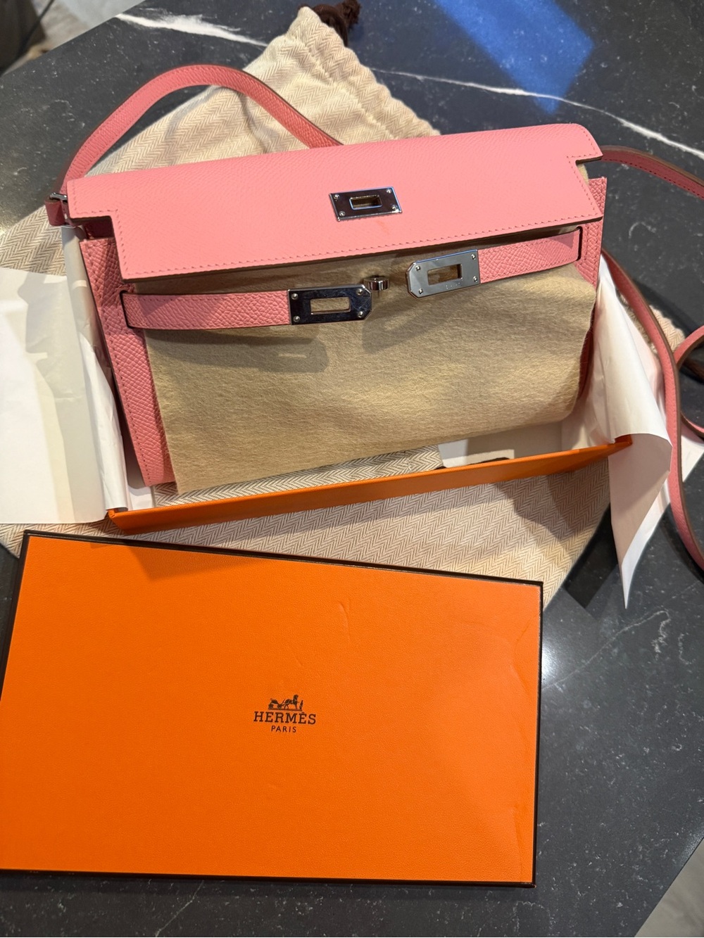 Hermes Pink Kelly To Go - Palladium